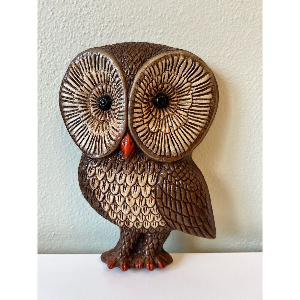 Vintage Owl MCM 1970s Home Wall Art Country Farm Cabin Rustic 1pc